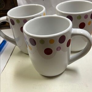 Pampered Chef Polka Dot Mug Trio